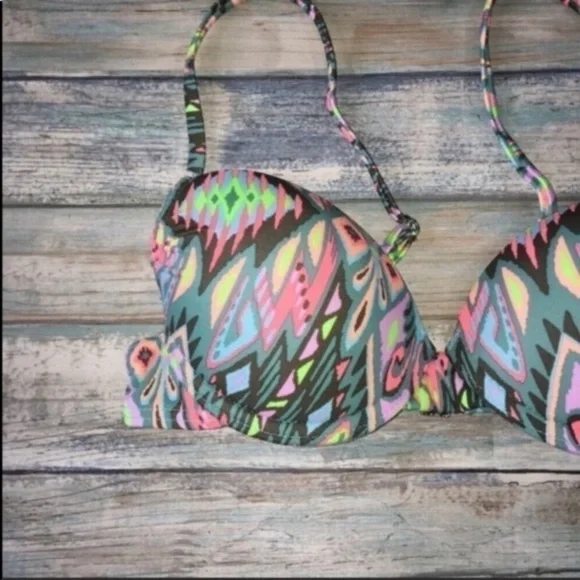 Xhilaration Green Push Up Bikini Top - Picture 4 of 6